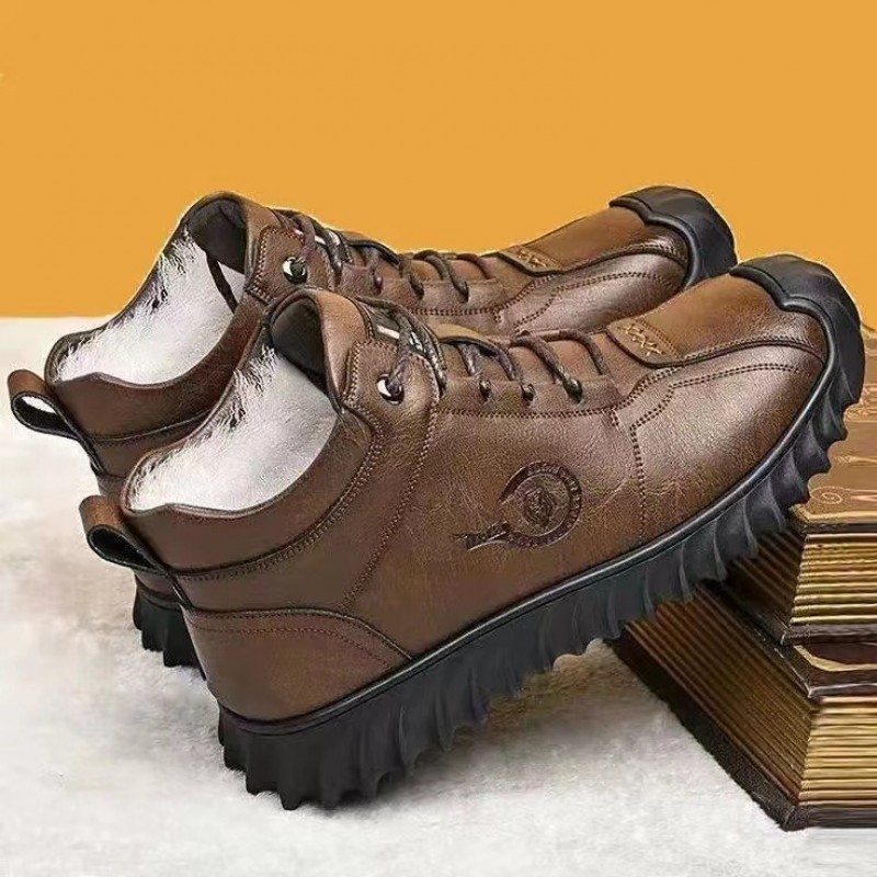 Men Autumn Winter Fashion Casual PU Solid Color Lace-Up Flats Slip On Platform Shoes Snow Ankle Boots Men Autumn Winter Fashion Casual PU Solid Color Lace-Up Flats Slip On Platform Shoes Snow Ankle Boots