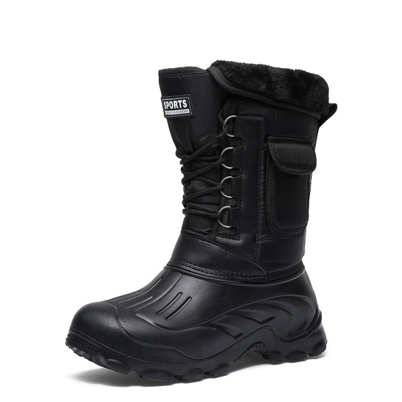 Men Winter Camouflage Round-Toe Thick-Soled Lace-Up Snow Mid-Calf Boots Men Winter Camouflage Round-Toe Thick-Soled Lace-Up Snow Mid-Calf Boots