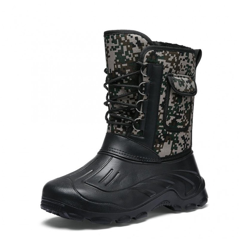 Men Winter Camouflage Round-Toe Thick-Soled Lace-Up Snow Mid-Calf Boots Men Winter Camouflage Round-Toe Thick-Soled Lace-Up Snow Mid-Calf Boots