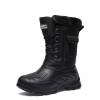 Men Winter Camouflage Round-Toe Thick-Soled Lace-Up Snow Mid-Calf Boots