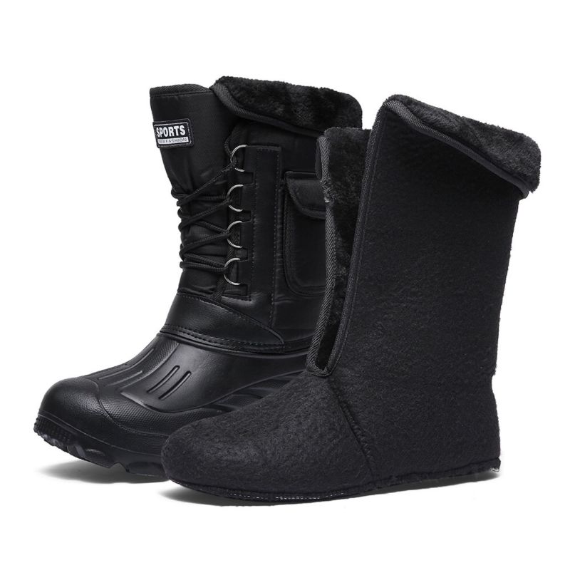 Men Winter Camouflage Round-Toe Thick-Soled Lace-Up Snow Mid-Calf Boots Men Winter Camouflage Round-Toe Thick-Soled Lace-Up Snow Mid-Calf Boots