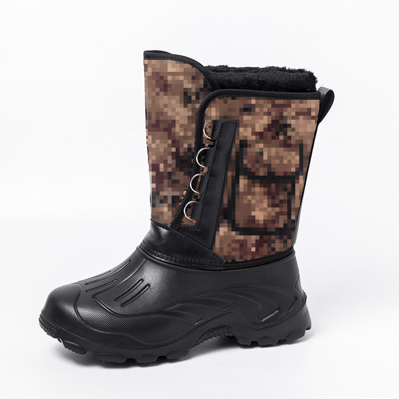 Men Winter Camouflage Round-Toe Thick-Soled Lace-Up Snow Mid-Calf Boots Men Winter Camouflage Round-Toe Thick-Soled Lace-Up Snow Mid-Calf Boots