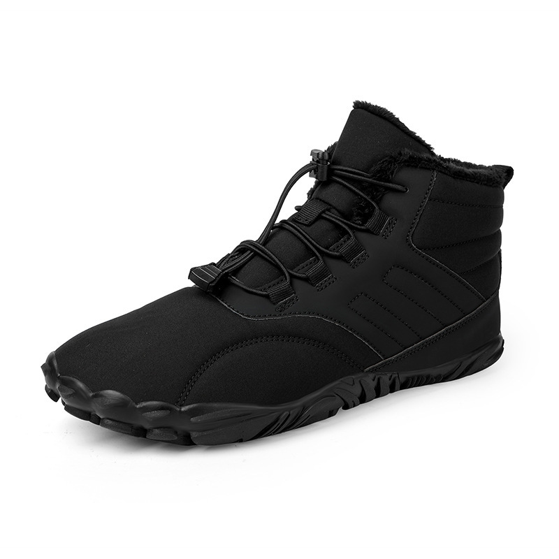 Men Winter Solid Color Pointed-Toe Flat Shoes Slip On Snow Ankle Boots Men Winter Solid Color Pointed-Toe Flat Shoes Slip On Snow Ankle Boots