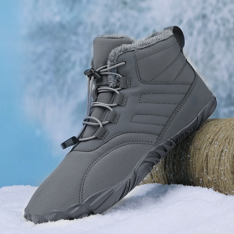 Men Winter Solid Color Pointed-Toe Flat Shoes Slip On Snow Ankle Boots Men Winter Solid Color Pointed-Toe Flat Shoes Slip On Snow Ankle Boots