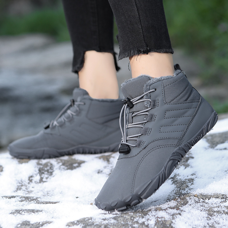 Men Winter Solid Color Pointed-Toe Flat Shoes Slip On Snow Ankle Boots Men Winter Solid Color Pointed-Toe Flat Shoes Slip On Snow Ankle Boots
