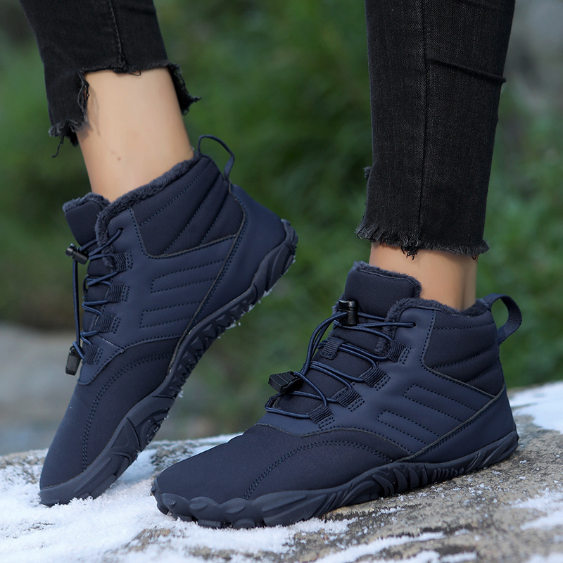 Men Winter Solid Color Pointed-Toe Flat Shoes Slip On Snow Ankle Boots Men Winter Solid Color Pointed-Toe Flat Shoes Slip On Snow Ankle Boots