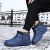Men Autumn Winter Fashion Casual Solid Color Lace-Up Flat Plus Velvet Snow Ankle Boots