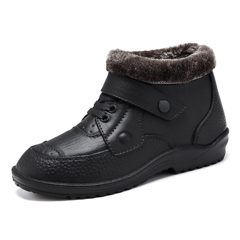 Men Autumn Winter Fashion Casual Solid Color Lace-Up Flat Plus Velvet Snow Ankle Boots Men Autumn Winter Fashion Casual Solid Color Lace-Up Flat Plus Velvet Snow Ankle Boots