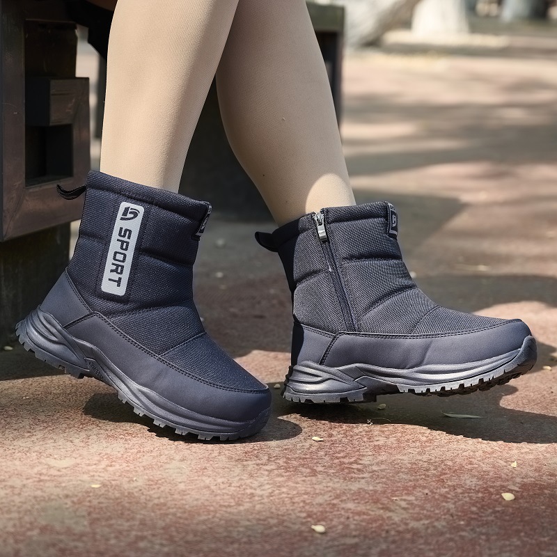 Men Autumn Winter Fashion Casual Solid Color Letter Zipper Slip On Thick-Soled Snow Mid Calf Boots Men Autumn Winter Fashion Casual Solid Color Letter Zipper Slip On Thick-Soled Snow Mid Calf Boots