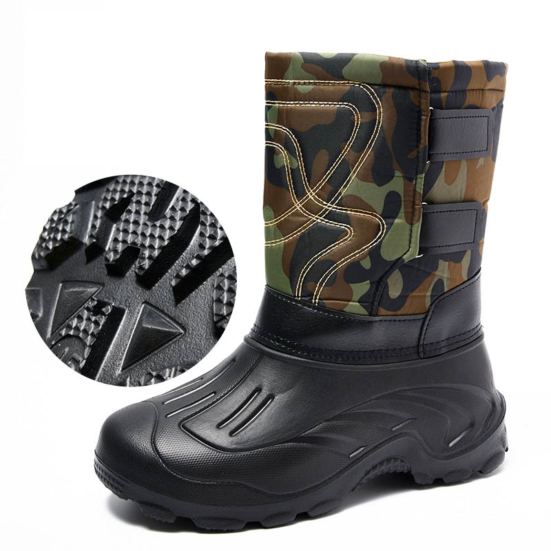 Men Autumn Winter Fashion Casual Solid Color Camouflage Slip On Thick-Soled Snow Mid Calf Boots Men Autumn Winter Fashion Casual Solid Color Camouflage Slip On Thick-Soled Snow Mid Calf Boots
