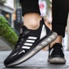 Men Leisure Sports Versatile Round-Toe Mesh Cloth Lace-Up Thick-Soled Sneakers