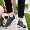 Men Fashion Casual Versatile Round-Toe Mesh Cloth Lace-Up Thick-Soled Sneakers