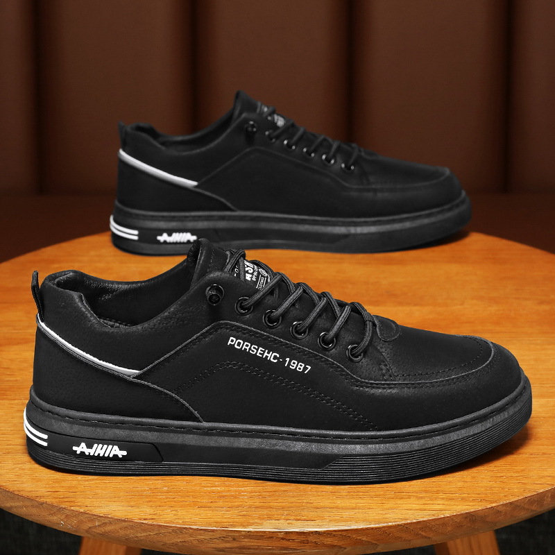 Men Fashion Casual Basic All-Match Letter Lace-Up Thick-Soled Sneakers