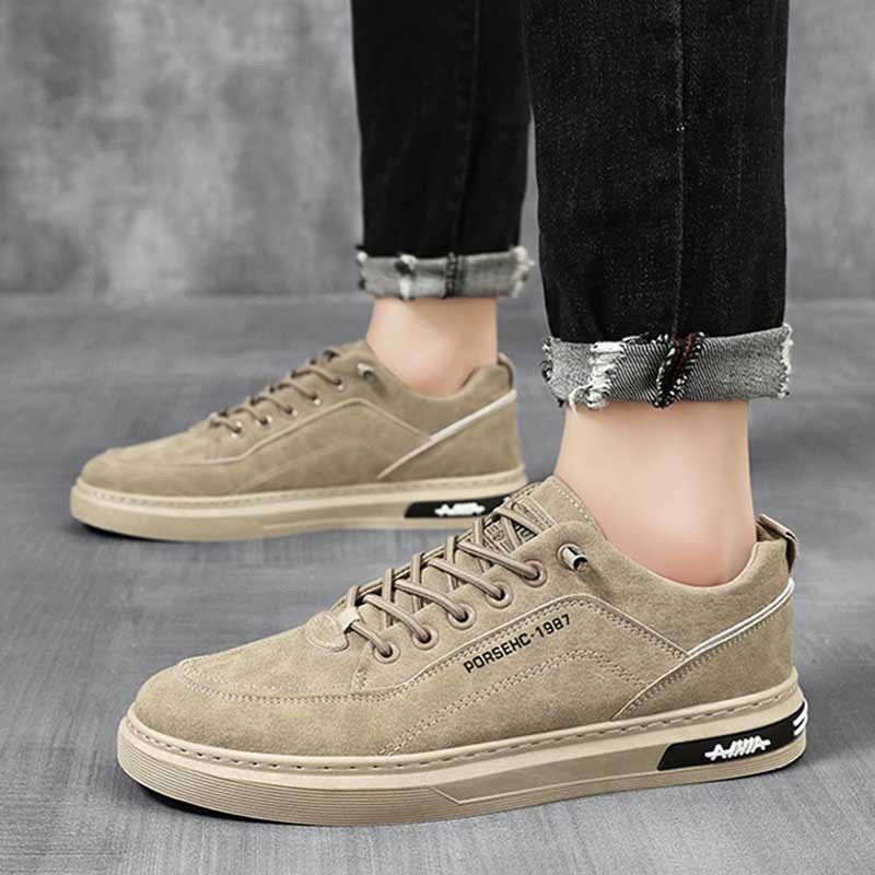 Men Fashion Casual Basic All-Match Letter Lace-Up Thick-Soled Sneakers