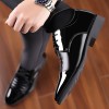 Men Fashion Casual Business British Style Lace-Up Pointed-Toe PU Leather Shoes