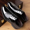 Men Fashion Casual Business British Style Lace-Up Pointed-Toe PU Leather Shoes