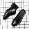 Men Fashion Casual Business British Style Lace-Up Low Heel PU Leather Shoes