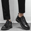 Men Fashion Casual Business British Style Lace-Up Thick-Soled PU Leather Shoes