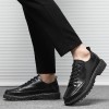 Men Fashion Casual Business British Style Lace-Up Thick-Soled PU Leather Shoes