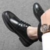 Men Fashion Casual Business British Style Lace-Up Thick-Soled PU Leather Shoes
