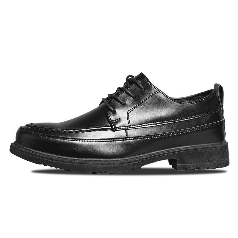 Men Fashion Casual Business British Style Lace-Up Thick-Soled PU Leather Shoes
