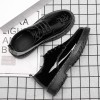 Men Fashion Casual Business British Style Crocodile Lace-Up Thick-Soled PU Leather Shoes