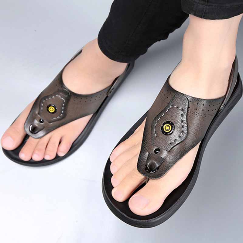 Men Summer Fashion Casual Beach Letters Print Flip Flops Sandals