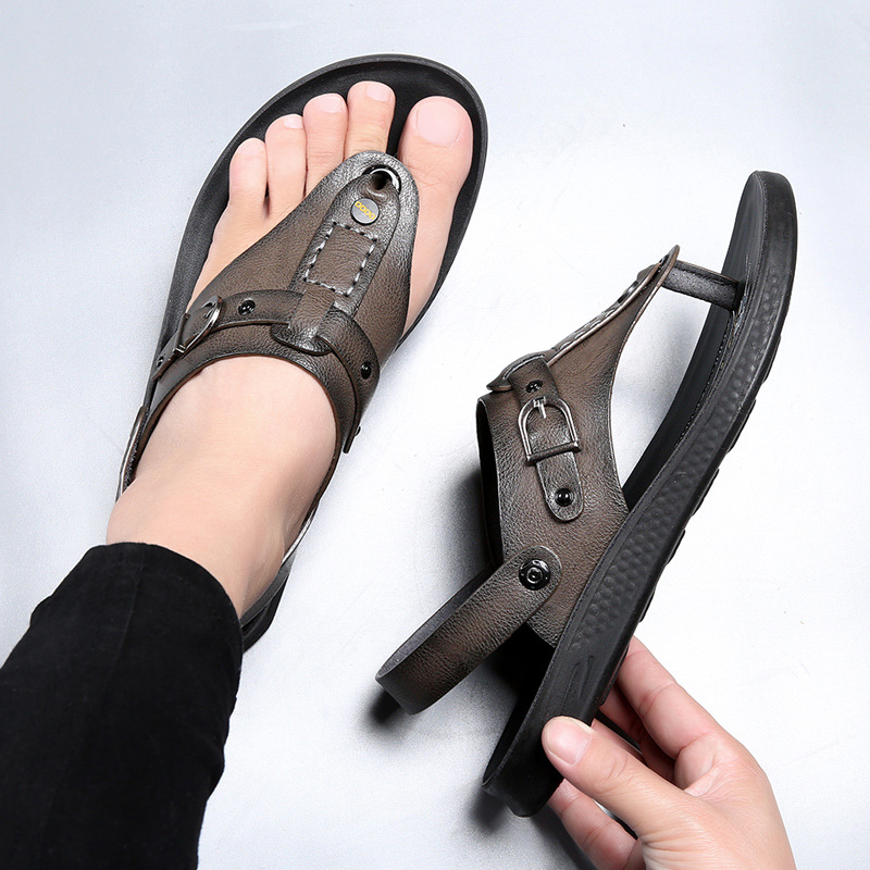 Men Summer Fashion Casual Beach Letters Print Flip Flops Sandals