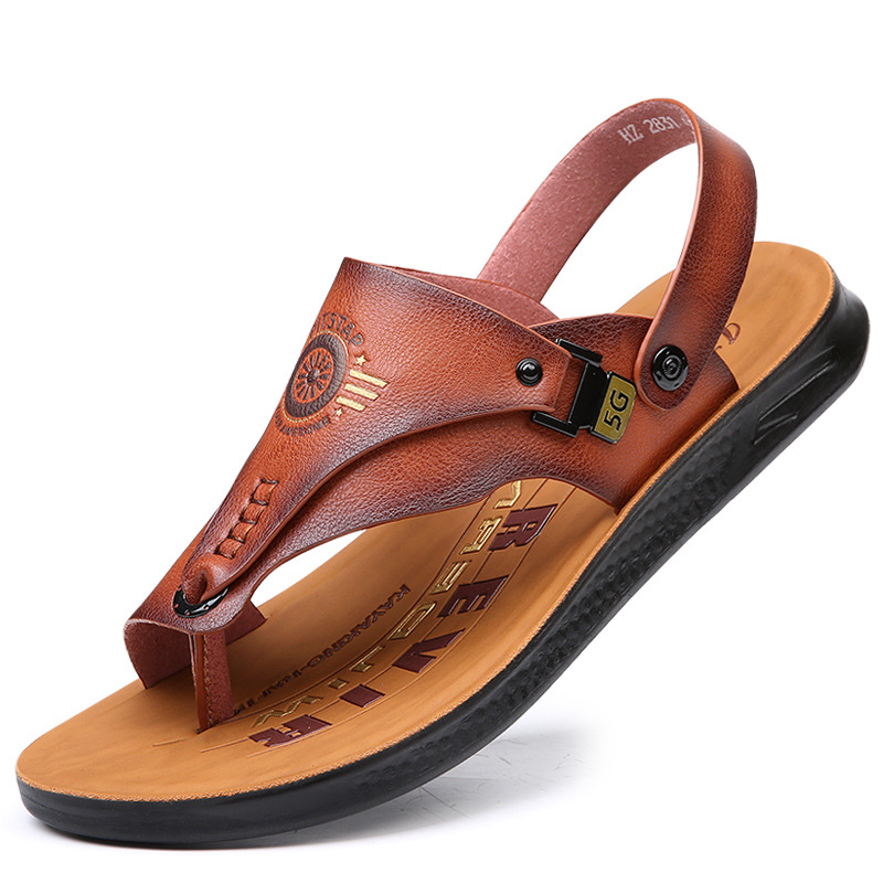 Men Summer Fashion Casual Beach Letters Print Flip Flops Sandals