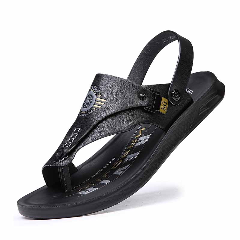 Men Summer Fashion Casual Beach Letters Print Flip Flops Sandals