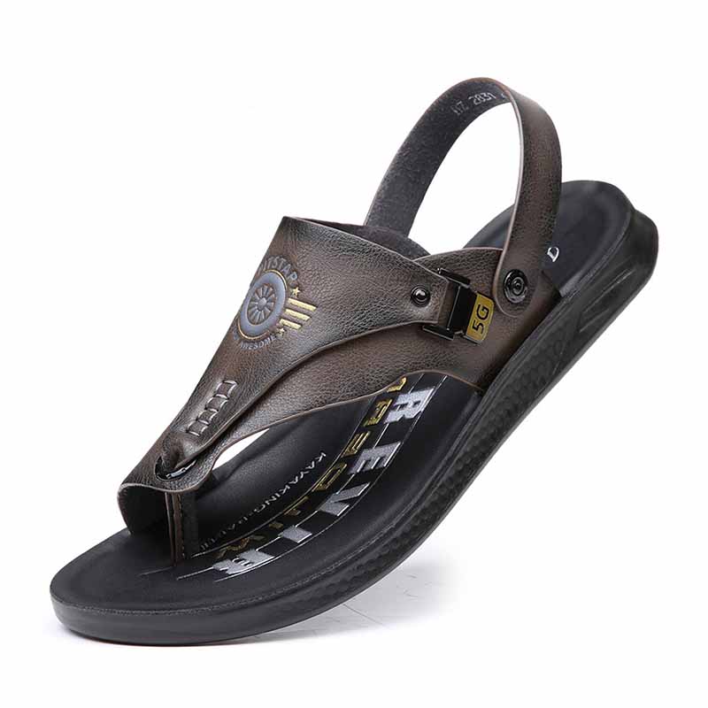 Men Summer Fashion Casual Beach Letters Print Flip Flops Sandals