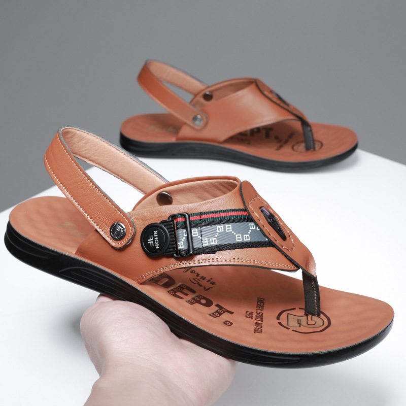 Men Summer Fashion Leisure Vacation Letter Flat Flip Flops Sandals