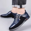 Men Fashion Casual Business British Style Color Pointed-Toe Plus Size PU Leather Shoes