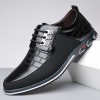 Men Fashion Casual Business British Style Color Pointed-Toe Plus Size PU Leather Shoes