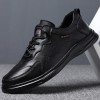Men Spring Autumn Fashion Casual Lace-Up Flat Leather Shoes