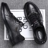 Men Spring Autumn Fashion Casual Lace-Up Flat Leather Shoes