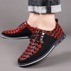 Plus Size Men Casual Printed Leather Shoes