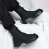 Men Fashion Casual British Style Thick-Soled Lace-Up Mid-Calf Combat Boots