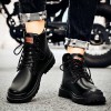 Men Fashion Casual British Style Thick-Soled Lace-Up Combat Boots