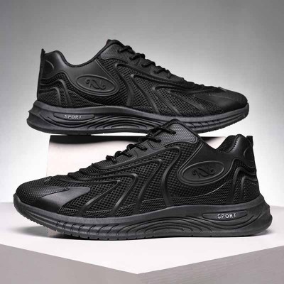 Men Fashion Casual Sports Mesh Lace-Up Thick-Soled Sneakers