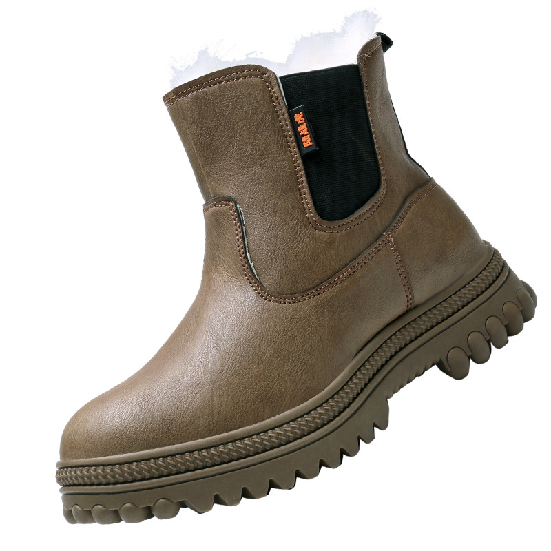 Men Winter Fashion Leisure Sports Fleece Slip On Thick-Soled Snow Boots Men Winter Fashion Leisure Sports Fleece Slip On Thick-Soled Snow Boots