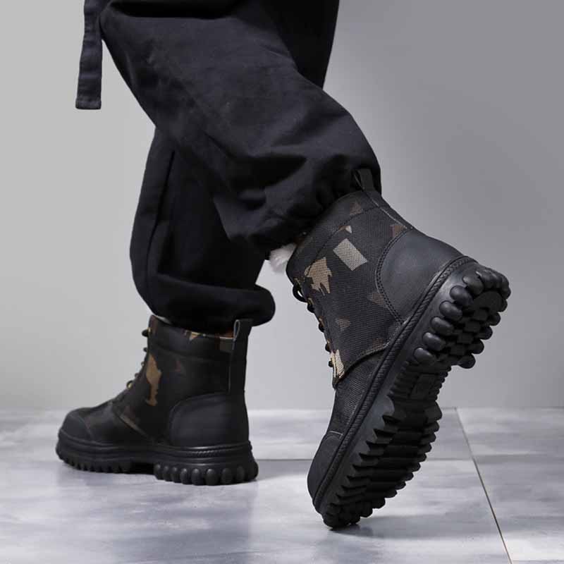 Men Winter Fashion Leisure Sports Camouflage Fleece Lace-Up Thick-Soled Snow Boots Men Winter Fashion Leisure Sports Camouflage Fleece Lace-Up Thick-Soled Snow Boots