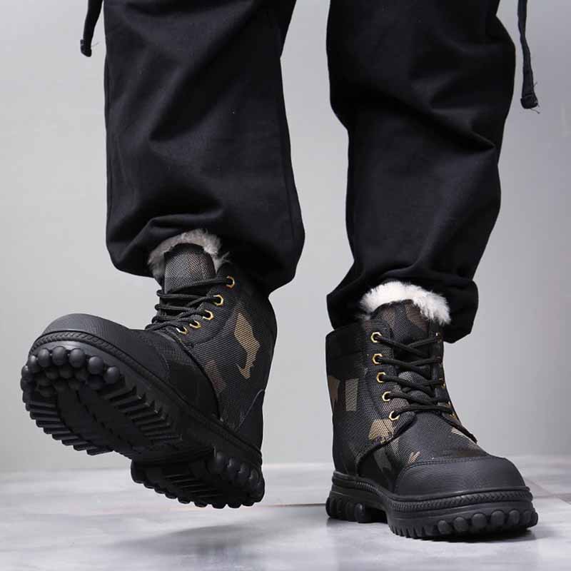 Men Winter Fashion Leisure Sports Camouflage Fleece Lace-Up Thick-Soled Snow Boots Men Winter Fashion Leisure Sports Camouflage Fleece Lace-Up Thick-Soled Snow Boots